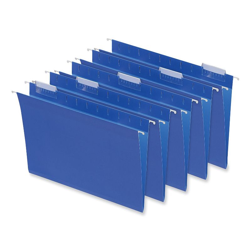 UNIVERSAL Hanging File Folders 1/5 Tab 11 Point Stock Letter Blue 25/Box 14116, 2 of 5