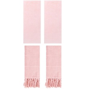 REGALWOVEN 4 Packs Striped and Tassels Hand Towels for Bathroom 14" x 30" - 1 of 4
