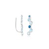 Ross-Simons 2.10 ct. t.w. Tonal Blue Topaz Bubble Ear Climbers in Sterling Silver - 3 of 4