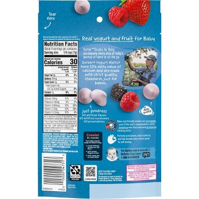 Gerber Yogurt Melts Mixed Berries Freeze-Dried Yogurt &#38; Fruit Snacks - 1oz