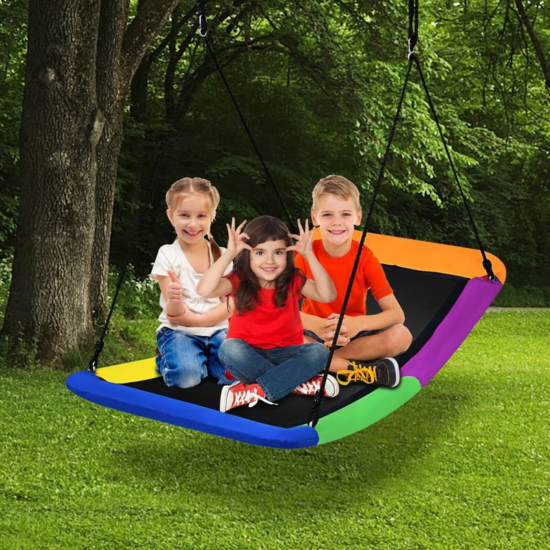 Costway 700lb Giant 60'' Platform Tree Swing for Kids and Adults, 2 of 11