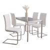 5-Piece Dining Set with Glass Table and 4 Upholstered Chairs - 2 of 4