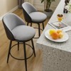 Swivel Bar Stools Set of 2,  Counter Bar Chairs with Back and Metal Legs, Upholstered Barstools  for Kitchen Island, Dining Room - 2 of 4