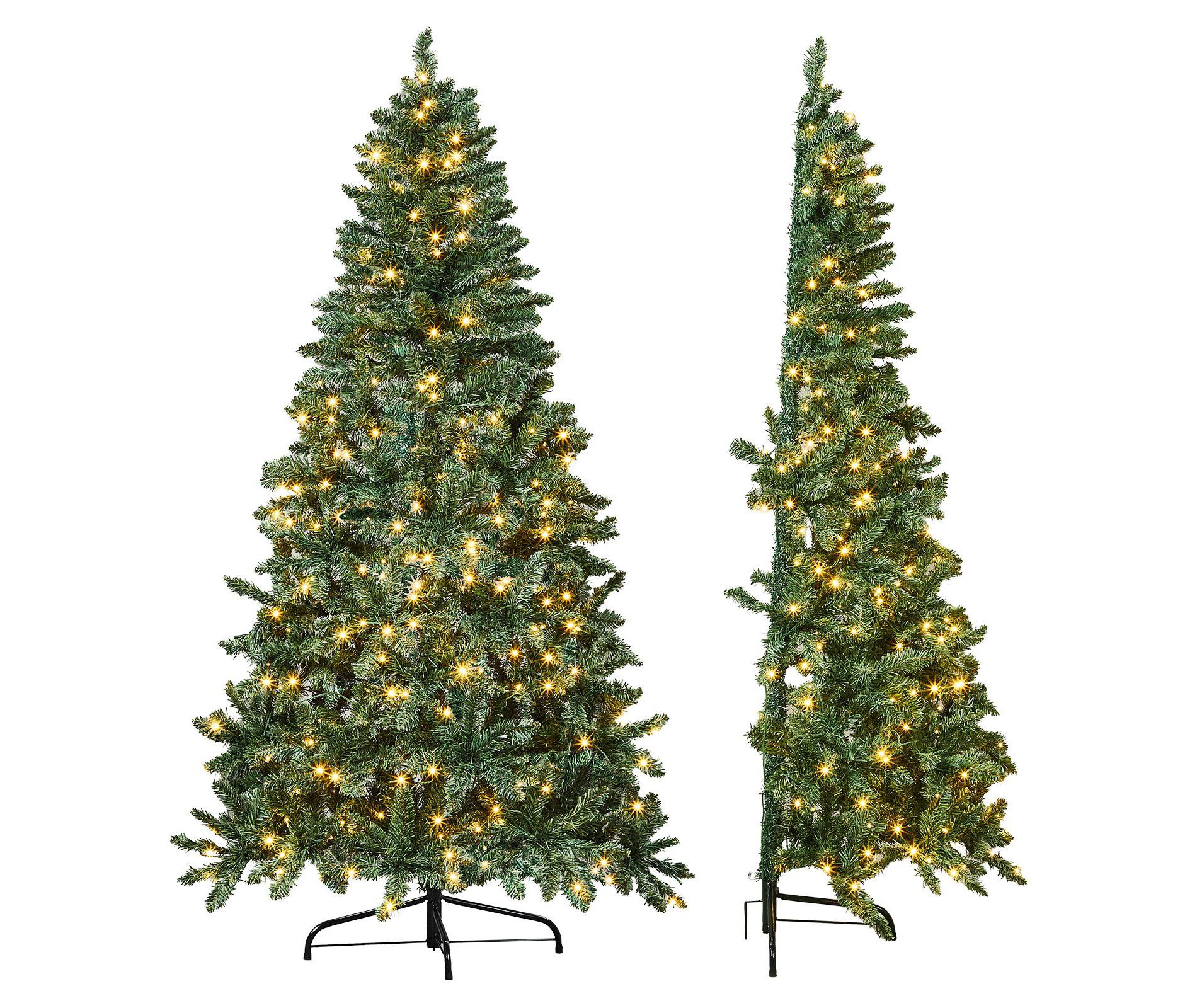 6FT Half Pre Lit Christmas Tree with Remote Warm White Lights