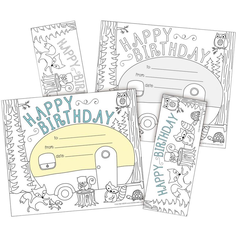 Barker Creek Color Me! Happy Birthday Awards and Bookmarks Set , pk of 30, 2 of 3