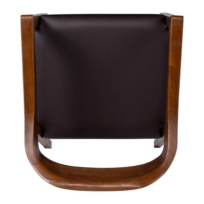 Chestnut Wire-Brushed Faux Leather Upholstered Arm Chair