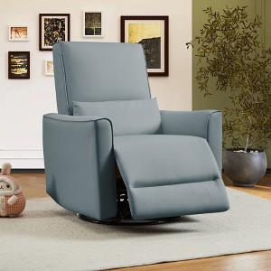 Swivel Rocking Recliner Chair, Manual Leather Recliner Glider, Comfortable Rocker, for Living Room, Bedroom - 1 of 4