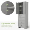 PAGED Storage Cabinet Tall Bathroom Organizer with Drawer, Adjustable Shelves and 2 Doors, Freestanding Bookshelf Storage Unit for Room - 4 of 4