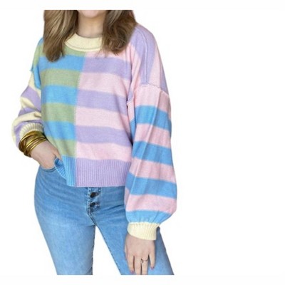 Women's Multi Color Striped Sweater - PAPERMOON