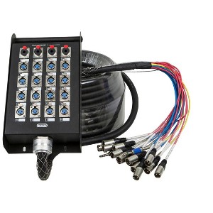 Monoprice 20-Channel Snake & 16 XLR x 4 TRS Stage Box - 100 feet With 16 Downstream And 4 Upstream Connections - 1 of 4