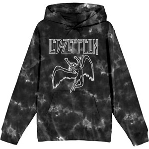 Led Zeppelin Falling Icarus Logo Long Sleeve Black Cloud Wash Hooded Sweatshirt - 1 of 2