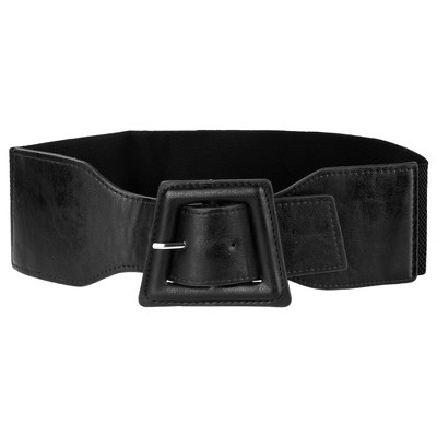 INSPIRE CHIC Women's Stretchy Vintage Elastic Wide Buckle Belts