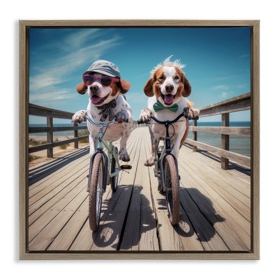 Stupell Industries Coastal Bicycle Dogs, 25" x 25"