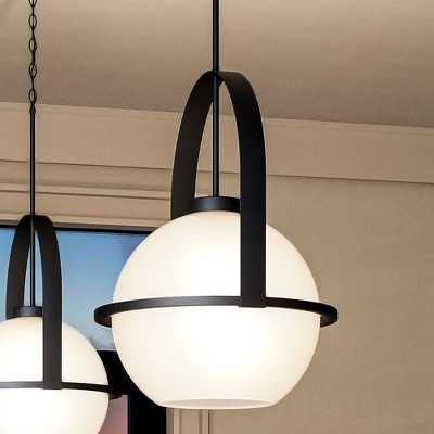 Urban Ambiance Luxury Mid-Century Modern Pendant 21.625''H x 16.125''W,  Midnight Black Finish,  Albuquerque Collection, UHP4345