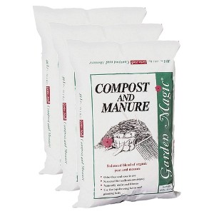 Michigan Peat 40 Pound Garden Magic Compost and Manure with Odor Free Blend and Naturally Moist and Fibrous for Lawn and Garden, 3 Pack - 1 of 4