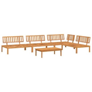 vidaXL Pallet Sofa Set Natural Wood Solid acacia wood 5 Piece Set - 1 of 4