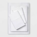 Twin/Twin XL 400 Thread Count Solid Performance Sheet Set White - Threshold™