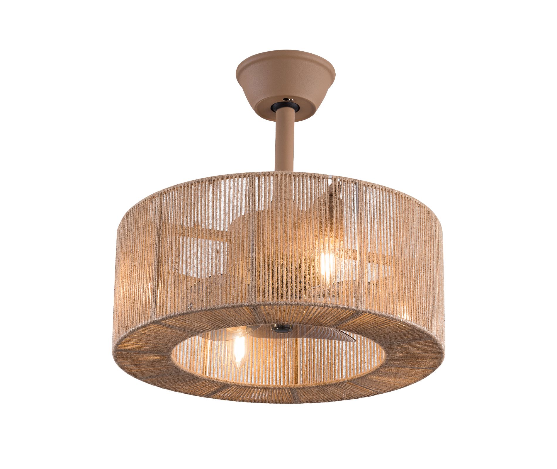 YIYIBYUS Contemporary 4-Light Rustic Enclosed Ceiling Fan with Unique Shade