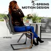Spring Patio Dining Chairs Set of 2 with High Backrest, Armrest, Breathable Fabric & Metal Frame, 256LBS - 4 of 4
