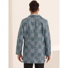 Lars Amadeus Men's Notch Lapel Single Breasted Color Block Plaid Overcoat - 3 of 4