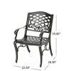 Set of 2 Outdoor Patio Accent Chairs with Sturdy Aluminum Frame, All Weather Patio Armchairs for Balcony or Backyard – The Pop Home - 3 of 4