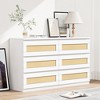 Whizmax Rattan Dresser for Bedroom, 6 Drawer Dresser for Bedroom, Modern Wide Chest of Drawers with Anti-Tip Kit, for Bedroom, Living Room, Hallway - 2 of 4