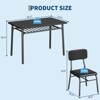 Dining Table Set for 4 with Storage Rack, 5-Piece Kitchen Table and Upholstered Chairs of 4, Tabletop & Heavy-Duty - 2 of 4
