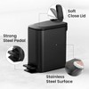 Aoibox Small Bathroom Trash Can with Soft Close Lid, Step Pedal, Stainless Steel Garbage Bin with Removable Inner Bucket, Anti-Fingerprint Finish - 4 of 4
