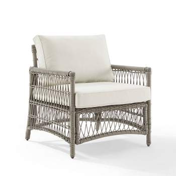 Thatcher Outdoor Steel Arm Chairs Creme/Driftwood - Crosley