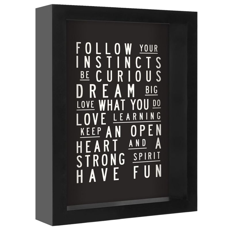 Americanflat Minimalist Motivational Follow Your Instincts' By Motivated Type Shadow Box Framed Wall Art Home Decor, 3 of 10