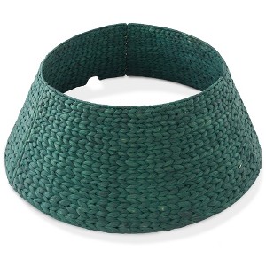 Casafield Water Hyacinth Christmas Tree Collar, Woven Tree Base Cover with Cord Cut Out - 1 of 4