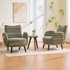 Upholstered Accent Chair Modern Armchair Cozy Reading Chair with Ergonomic Backrest & Storage Pocket - ModernLuxe - 2 of 4