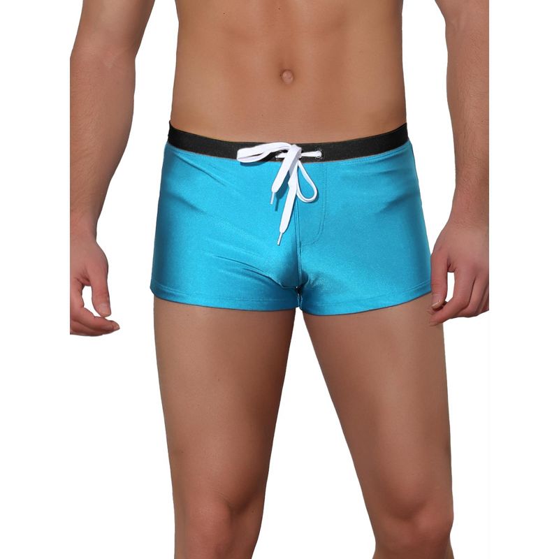 Lars Amadeus Men's Solid Color Elastic Waist Summer Pool Swimwear Shorts, 1 of 6