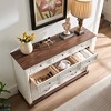 Dresser Chest with Wooden Base & Riser Trim, Wooden Rustic Rustic Chest of Drawers, Accents Cabinet Storage Dresser for -- Frevyn - 3 of 4