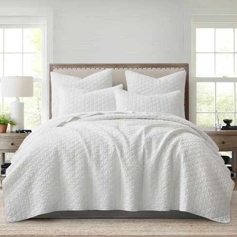 Rowan White Full/Queen Quilt Set- HomThreads by Levtex Home