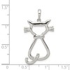Black Bow Jewelry Sterling Silver 25mm Polished Cat Silhouette Pendant - 4 of 4