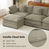 149.6" Modern Sofa Modular Sofa Couch Upholstered Corduroy L-Shape Sectional Sofa with Side Storage Pockets for Living Room, Beige - 4 of 4