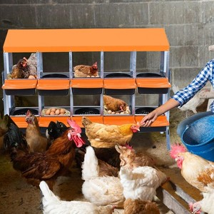 Chicken Nesting Boxes,Metal Chicken Laying Box with with Removable Trays and Roll Out Egg Collection for Chicken Coop,with Metal Bracket - 1 of 4