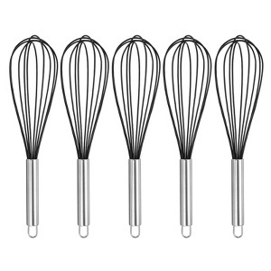 Unique Bargains Silicone Stainless Steel Non-Stick Coated Heat-Resistant Whisk 5 Pcs - 1 of 4