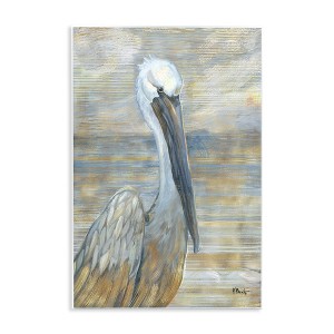 Stupell Industries Coastal Pelican Bird Abstract Portrait Wall Plaque Art - 1 of 4