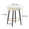 DSVIMOY Patio Counter and Bar Stool Set of 2 PU Upholstered Kitchen Stools with Golden Footrest for Dining Spaces, White, 26"*20.9"*9.4" - 3 of 4