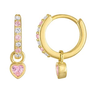 Junior Jewels 14K Gold Over Sterling Silver Cubic Zirconia Hoop Earrings - 1 of 2