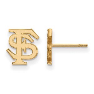 Black Bow Jewelry 10k Yellow Gold Florida State Seminoles NCAA Post Earrings - 1 of 3