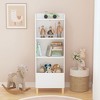 Ruvalino Decorative Bookshelf 4 Tier Kids Bookcase with Compartments for Playroom Nursery Kid Room, White, 18.5"*11.81"*51.18" - 4 of 4