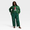 Women's Dalmatian Microfleece Holiday Matching Family Pajama Pants - Wondershop™ Green - 3 of 4