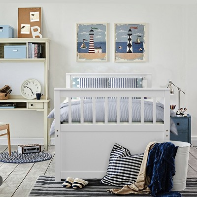 White Twin Pine Wood Captain's Bed with Trundle and Storage Drawers