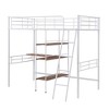 PAGED Full Size Loft Bed Modern Pine Bed Frame with Wardrobe, Stairs for Bedroom and Guardrail for Bedroom, Adequate Bottom Space - 4 of 4