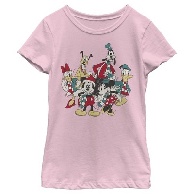 Girl's Mickey & Friends The Gangs Together For Holiday T-shirt - Light ...