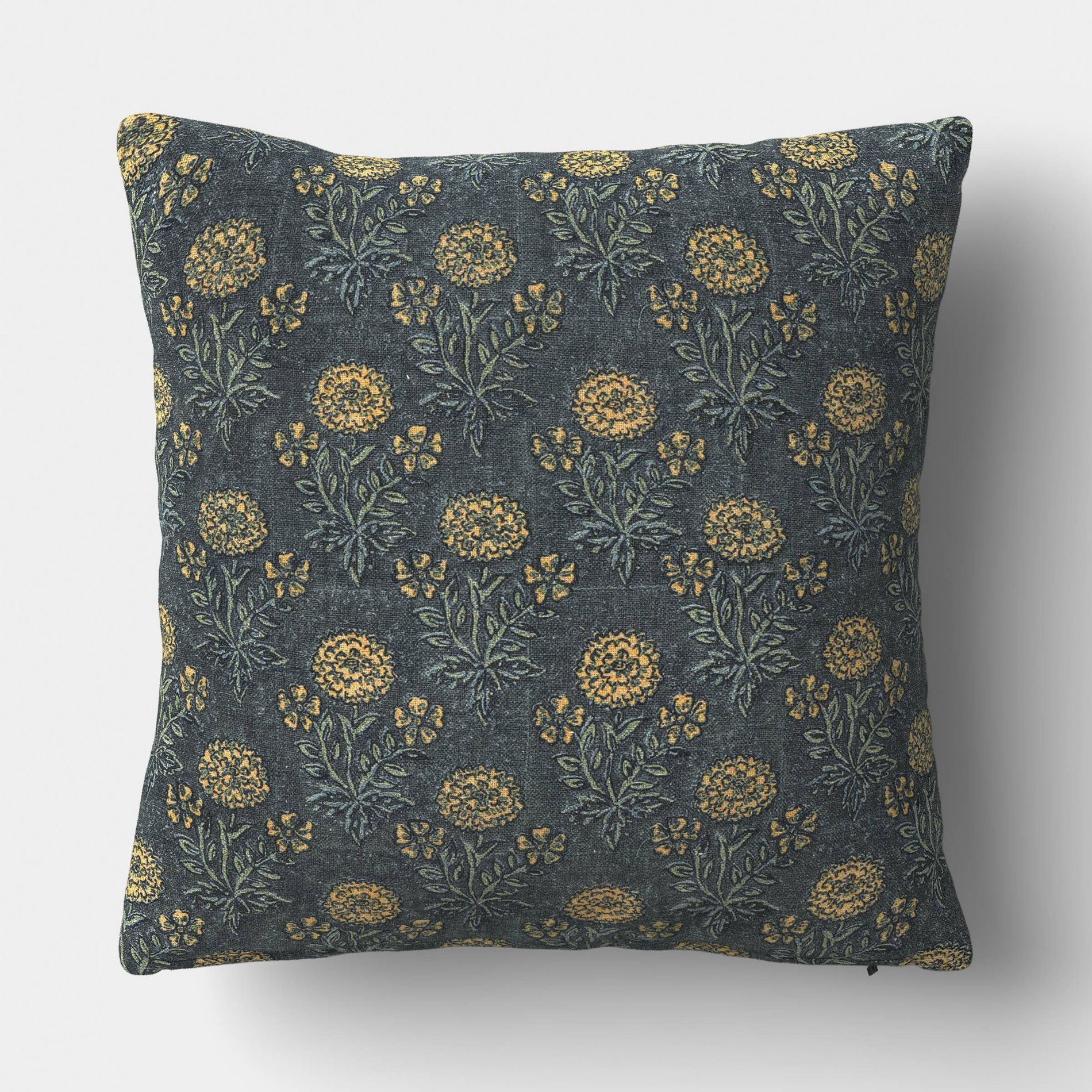 Square Block Print Pillow blue/wheat/green - Threshold™