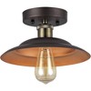 Homestock Karl Industrial-Style 1 Light Rubbed Bronze Semi-Flush Ceiling Fixture 10" Shade - 2 of 2